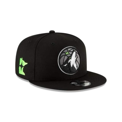 Black Minnesota Timberwolves Hat - New Era NBA City Edition Alt 59FIFTY Fitted Caps USA5412680